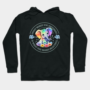 autism awareness day 2023 cute colorful baby elephant Hoodie